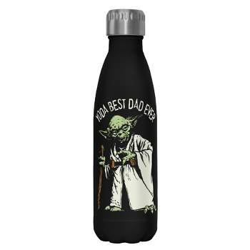 Star Wars Yoda Best Dad Ever  Stainless Steel Water Bottle - Black - 17 oz.
