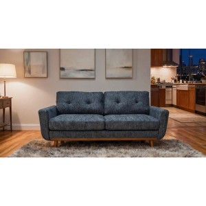 ORRD 67.7" Wide Mid-Century Modern Upholstered Tufted Loveseat Sofa With Wooden Legs - 1 of 4