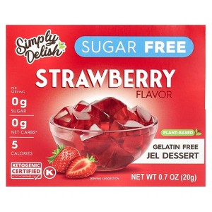 Natural Simply Delish, Gelatin Free Jel Dessert, Sugar Free, Strawberry, 0.7 oz - 1 of 2
