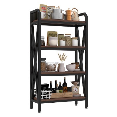 NicBex 4-Tier Metal Storage Shelves,Garage Shelving,Kitchen Cabinet & Organizer for Pantry,Bathroom,Garage,Closet,Black