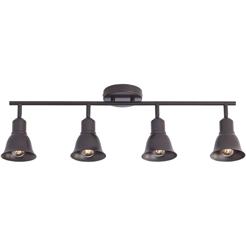 Pro Track 4-Head Ceiling or Wall Track Light Fixture Kit Spot Light Adjustable Brown Bronze Finish Metal Modern Kitchen Bathroom Dining 30 1/2" Wide, 5 of 10