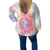 Women's Pastel French Terry V-Neck Sweater - honeyme - 2 of 3