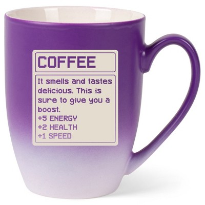 100 North Video Game 10 Ounce Purple and White Two Toned Ombre, Comfortably Fits Your Hands, Ceramic Tea Coffee Cup Mug, Coffee. It Smells and Tastes