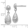 Black Bow Jewelry Diamond Cut Teardrop Post Dangle Earrings in 14k White Gold, 20mm - 4 of 4