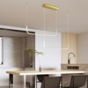 POWLIG 46 Inch Adjustable LED Linear Chandelier - Modern 2-Light Gold Pendant with Dimmable Lighting - 2 of 4