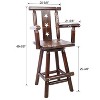 VYNXARIA Rustic Bar Stool，Chair with Decorative Star Backrest, Rustic Kitchen Stool,Tall Bistro Chair for Dining Room, Restaurant,Brown - 3 of 4