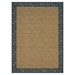 Modern Bordered Living Room Rugs, Washable Soft Floral Bedroom Rugs Non Slip, Farmhouse Solid Home Decor Carpet - 1 of 4