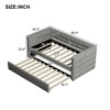 Twin Size Daybed With Trundle, Padded Back Sofa Bed, Wood Platform Bed For Bedroom Living Room No Box Spring Needed Bed Frame, Gray - 4 of 4
