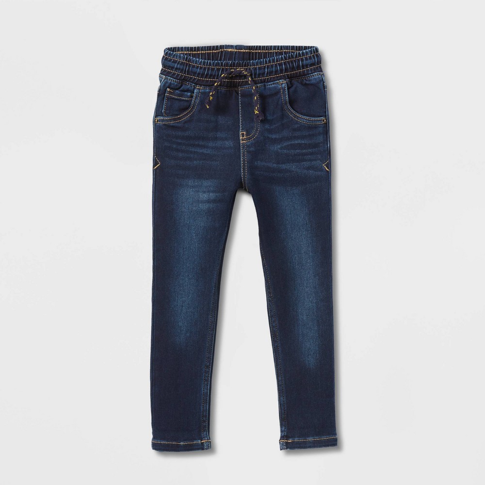 Toddler Boys' Skinny Fit Jeans - Cat & Jack Dark Wash 4T, Dark Blue