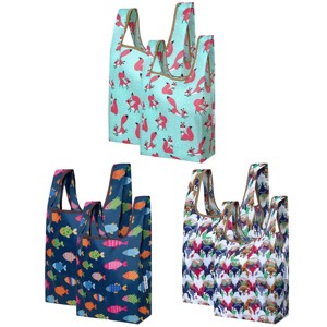 Wrapables JoliBag Nylon Reusable Grocery Bag, Set of 6 - 1 of 4
