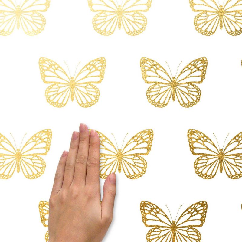 Butterfly Peel and Stick Wall Decal Gold - RoomMates, 4 of 5