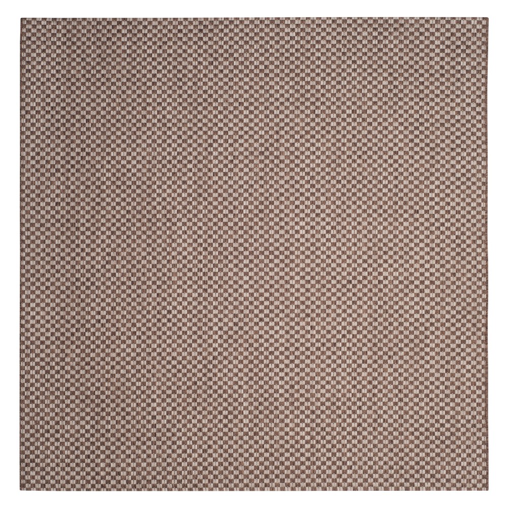 Tabatha Indoor/Outdoor Rug - Light Brown / Light Gray - 6'-7in X 6'-7in Square - Safavieh