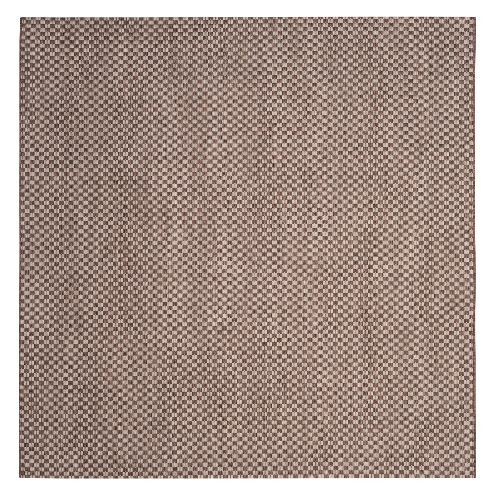 Tabatha Indoor/Outdoor Rug - Light Brown / Light Gray - 6'-7in X 6'-7in Square - Safavieh