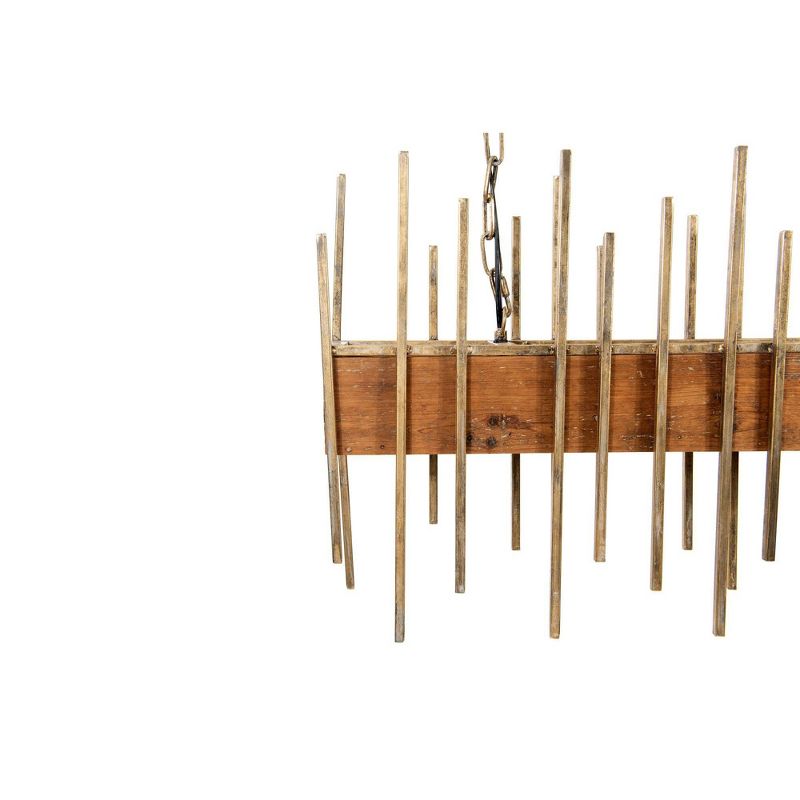 35.5&#34; Wood Pendant Ceiling Light with Metal Rods - Storied Home, 6 of 9