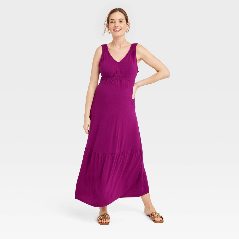 Size M Sleeveless Knit Maternity Dress - Isabel Maternity by Ingrid & Isabel Purple M