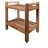 EcoDecors® Eleganto® 20" Teak Wood Shower Bench with LiftAide® Arms and Shelf in EarthyTeak Finish - Target Plus Natural 20"L x 14"D x 21"H - 4 of 4
