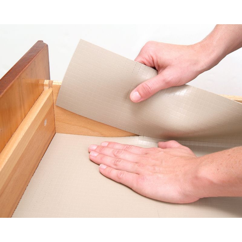 Con-Tact 18&#34;x4&#39; Zip-N-Fit Premium Non-Adhesive Ribbed Shelf Liner Taupe, 4 of 10
