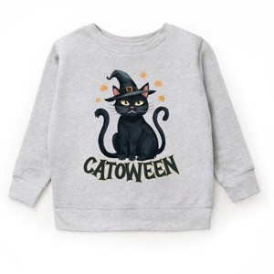 The Juniper Shop Catoween Cat Youth Sweatshirt - M - Heather Grey - 1 of 4