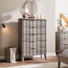 Fluted Dresser for Bedroom with 5 Deep Drawers,47.2" Tall Chest of Drawers with Faux Marble Top - 2 of 4