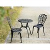 SKRAN Set of 3 Outdoor Table and Chair Set , Patio Furniture Set,Rust-Resistant Cast Aluminum Patio Bistro Set for Patio, Balcony, Garden, Black - 2 of 4