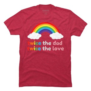 Adult Design By Humans Rainbow Twice The Dad & Love By T-Shirt - 1 of 2