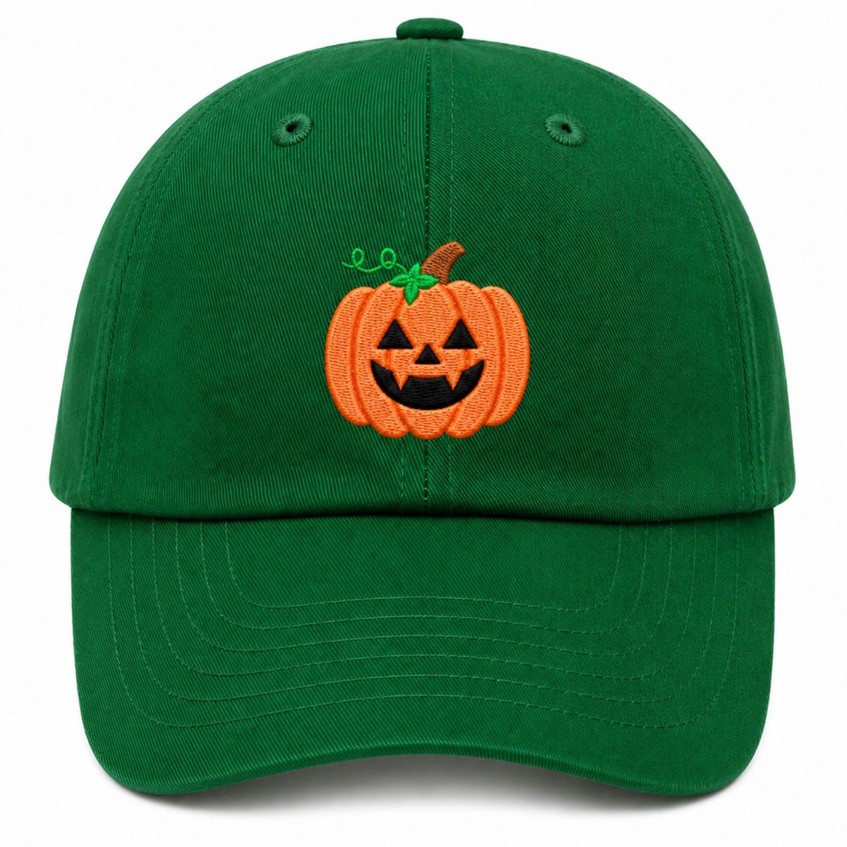 Bits & Bows Unisex Pumpkin Baseball Hat, Green