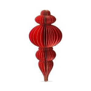 tag Glimmer Paper Finial Decor Tall Red - 1 of 2