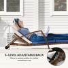 Set of 2 Wicker Chaise Lounge Chair Outdoor Patio Lounger with 5 Adjustable Back, Wheels, Cushion, and Armrests - 4 of 4