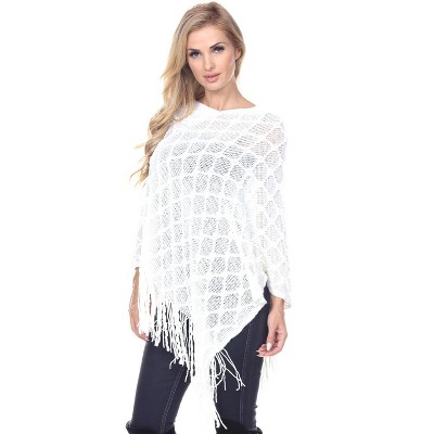 Women's Frostine Poncho - One Size Fits Most - White Mark