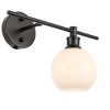 Elegant Lighting Collier 1 light Black and Frosted white glass right Wall sconce - 4 of 4