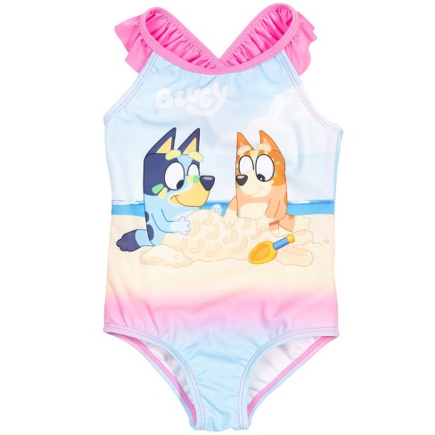 Bluey u0026 Bingo Little Girls One-piece Bathing Suit Pink/blue 7-8 : Target