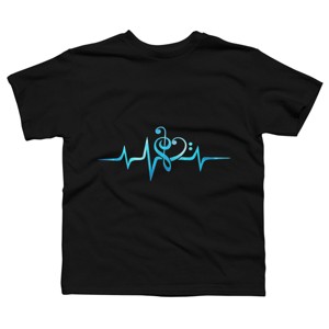 Boy's Design By Humans Music Clef Heart Beat Treble Base By BaoMinh T-Shirt - 1 of 2