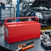 VEVOR Metal Tool Box, 18-inch, 3-Tier 5-Tray Portable Folding Tool Chest Organizer with Handle & Lock Hole, Powder Coated Steel, Red - 2 of 4