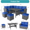 Acekool 8-Piece Outdoor Patio Conversation Set with Thick Cushions, Tempered Glass Coffee Table, and Storage for Garden, Porch & Backyard - 3 of 4