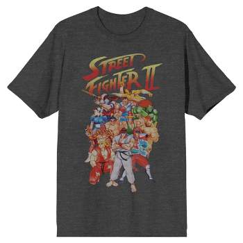 Street Fighter 2 Full Cast of Characters Men's Charcoal Heather T-shirt