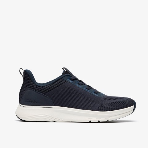 Clarks Mens Motion Trek LT Navy Knit Shoes 12 Wide