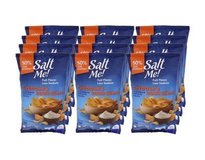 Saltme Cheddar and Sour Cream Potato Chips - Case of 12/5 oz