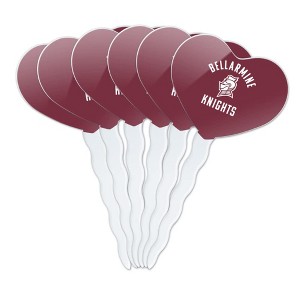 Bellarmine University Knights Logo Heart Love Cupcake Picks Toppers Decoration Set of 6 - 1 of 4