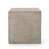 CAVINAS Modern Light Gray Outdoor Side Table,20.5"x18.5"x18.75" Concrete Patio End Table,Geometric Small Outdoor Table for Garden,Patio - 2 of 4