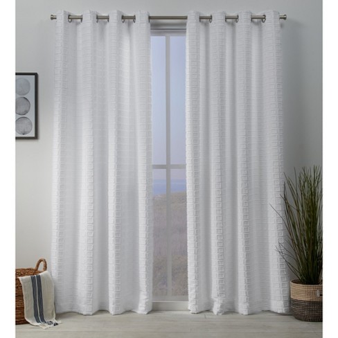 Squared Embellished Grommet Top Curtain Panel Pair -exclusive Home : Target