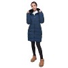 Rokka&Rolla Women's Heavy Long Winter Coat with Fleece Hood Parka Jacket - 3 of 4