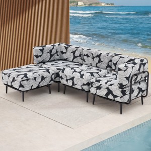EROMMY flatable Couch Set, Portable Oxford Fabric Blow Up Couch Lounger, Outdoor Comfortable Air Seating Set - 1 of 4