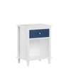 Gulches 26.8"H Wooden Nightstand with 1 Drawer & 1 Shelf, Navy+Golden Handle Bedside Table for Kids Adults Bedroom - 3 of 4