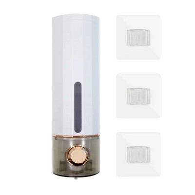 LunaLulinlk Liquid Soap Dispenser Wall Mount 450ml/15oz, Luxury Shower Hand Soap Dispenser with 3pcs Adhesives White