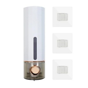 LunaLulinlk Liquid Soap Dispenser Wall Mount 450ml/15oz, Luxury Shower Hand Soap Dispenser with 3pcs Adhesives White - 1 of 4