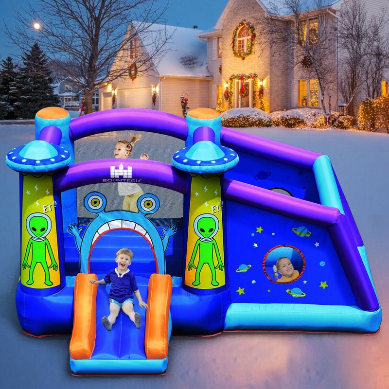 Costway Inflatable Bounce House Alien Bouncer Kids Jump Slide Ball Pit Without Blower, 3 of 11