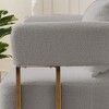 2-Piece Teddy Fleece Decorative Side Chair Set with Gold Metal Legs - 3 of 4