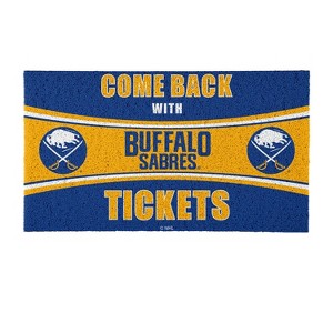 Evergreen Come Back with Tickets Buffalo Sabres 28" x 16" Woven PVC Indoor Outdoor Doormat - 1 of 4