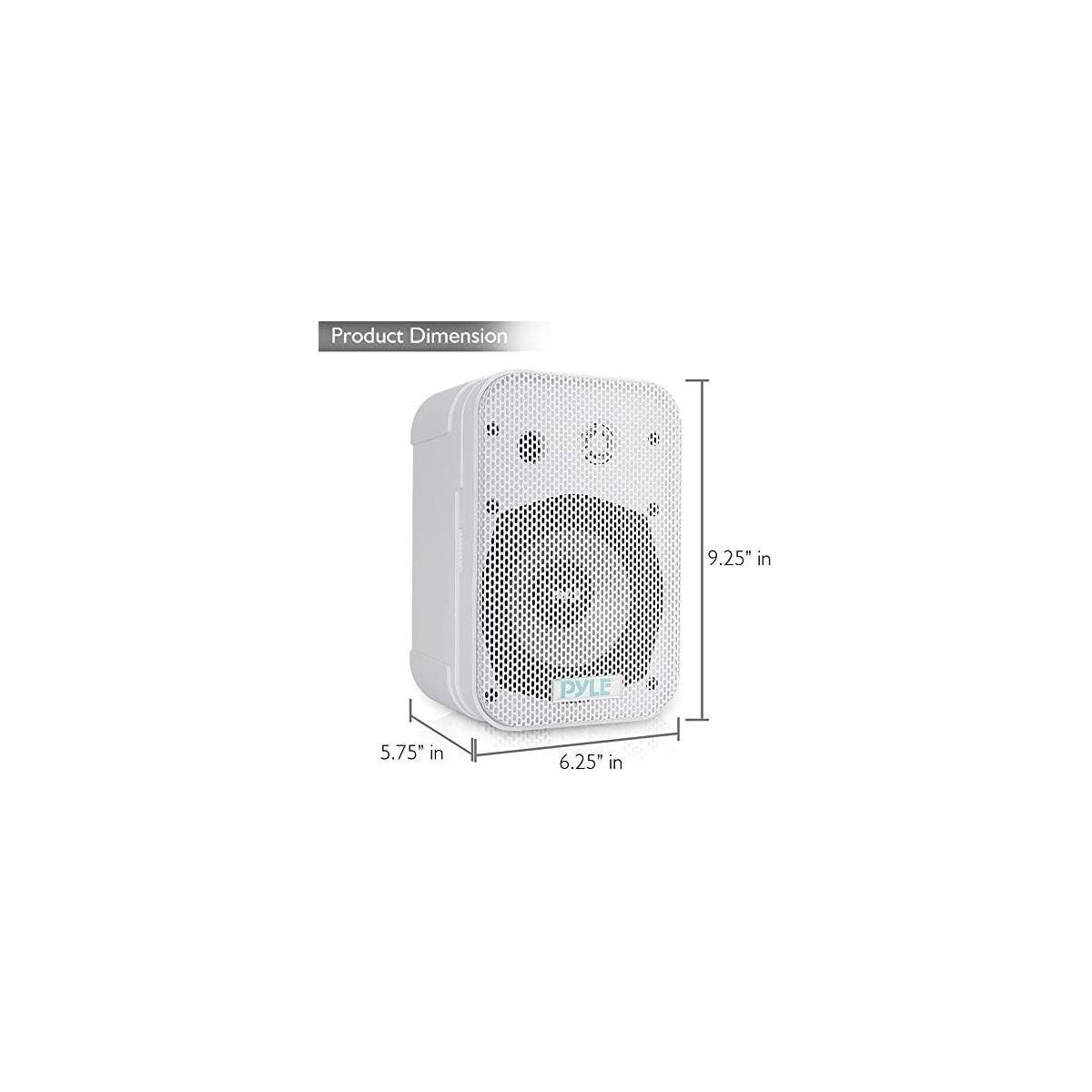 Pyle Outdoor Waterproof Wall Mount Speakers - PDWR40W 5.25" White 400W Pair - White - thumbnail 3