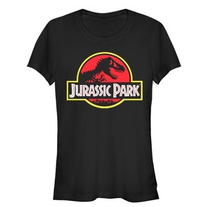 Juniors Womens Jurassic Park Bold Classic Logo T-Shirt - 1 of 3